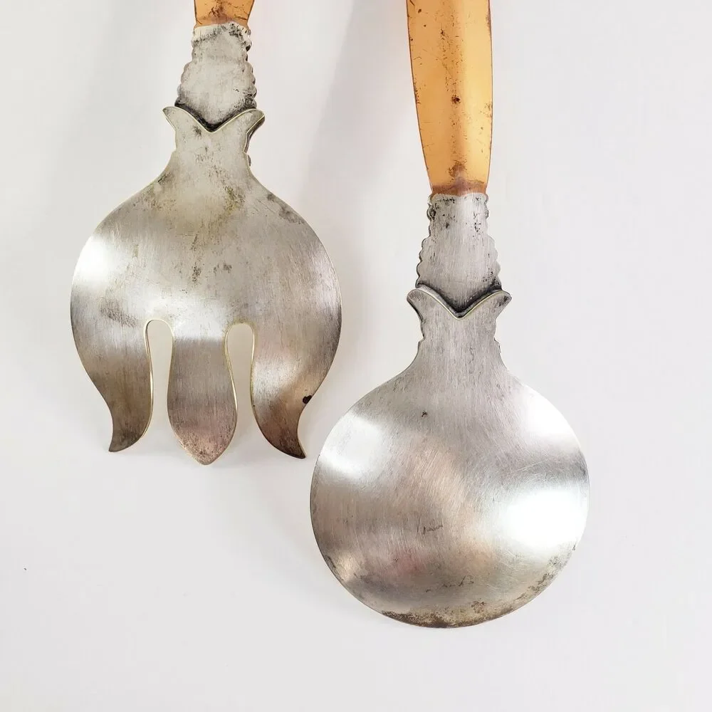 Coppercraft Guild Salad Server Spoon Fork Kitchen Utensil Mid Century Danish